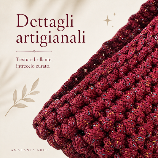 Borsa Crochet “Rubina” Fatta a Mano | Brillante e Raffinata