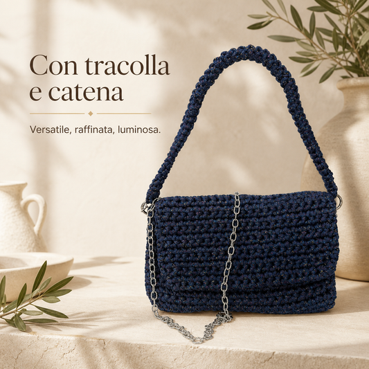 Borsa Crochet “Rainbow” Fatta a Mano | Con Tracolla e Catena