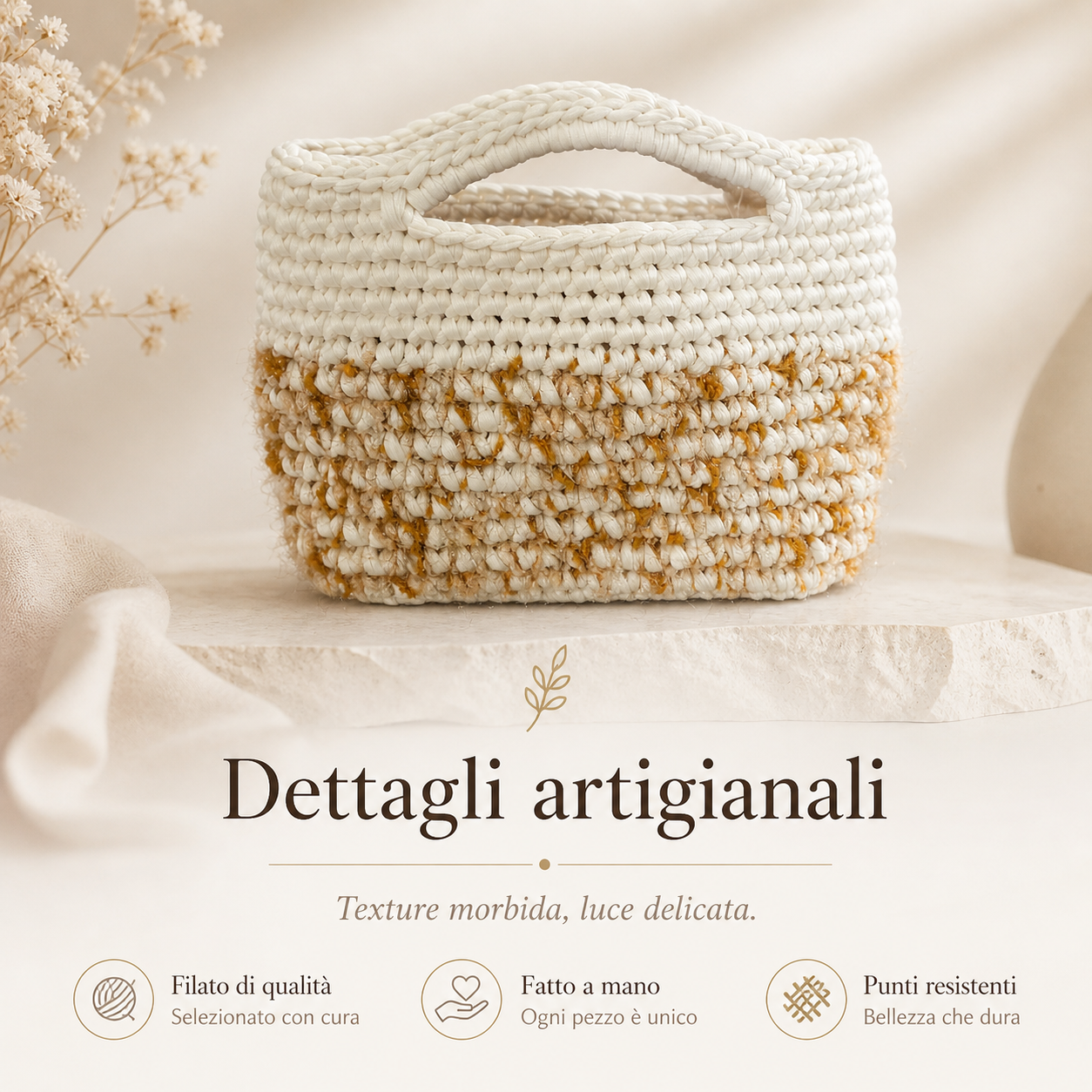 Borsa Crochet “Perla” Fatta a Mano | Luminosa e Artigianale