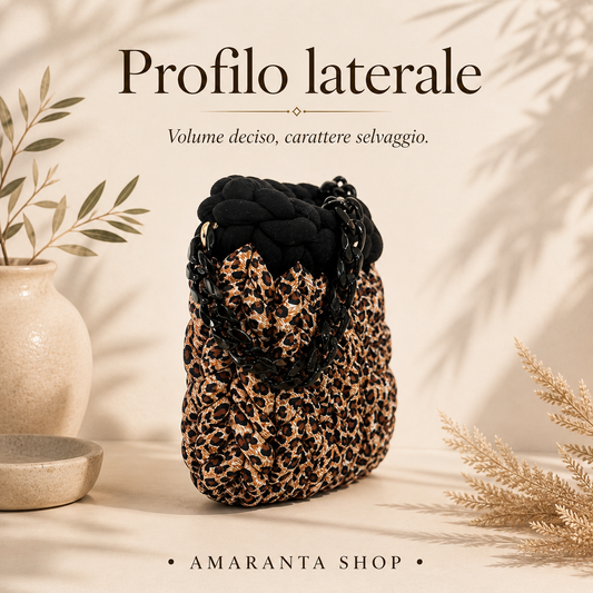 Borsa Crochet “Savana” Fatta a Mano | Animalier con Catena
