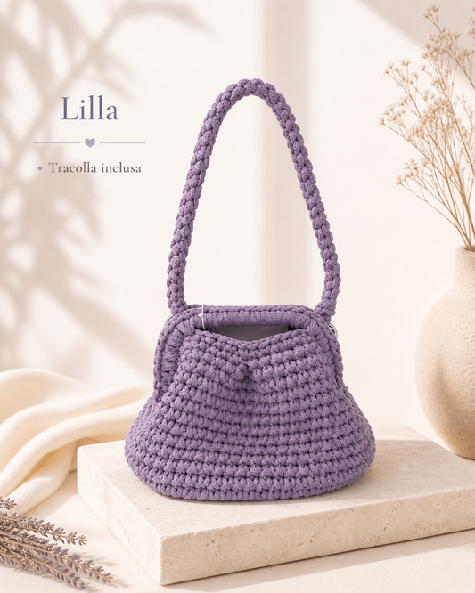 Borsa Crochet “Lilla” Fatta a Mano | Con Tracolla e Fodera Interna