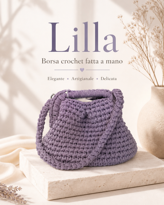 Borsa Crochet “Lilla” Fatta a Mano | Con Tracolla e Fodera Interna