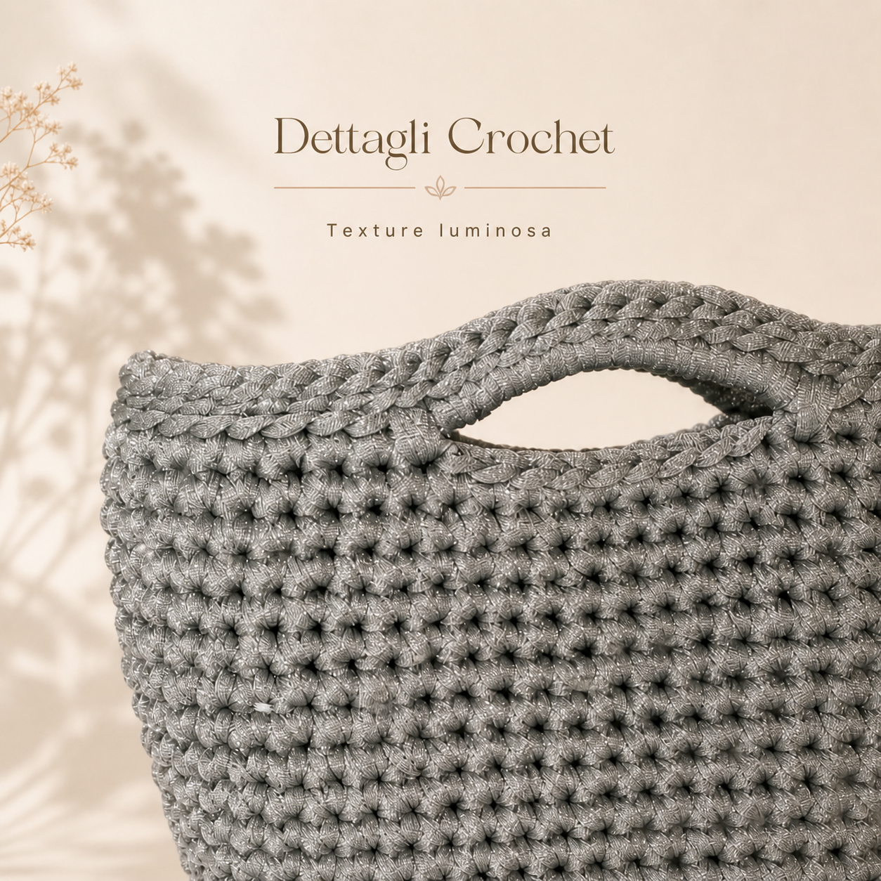 Borsa Crochet “Perla Argento” Fatta a Mano | Elegante con Nappa