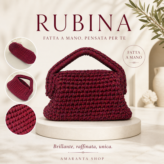 Borsa Crochet “Rubina” Fatta a Mano | Brillante e Raffinata