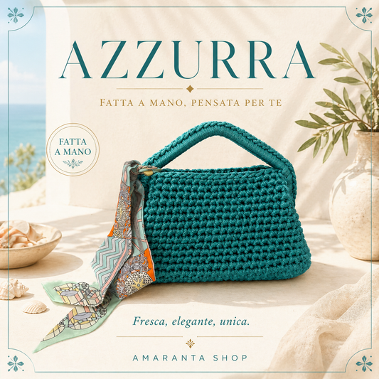 Azzurra – Borsa Crochet con Foulard
