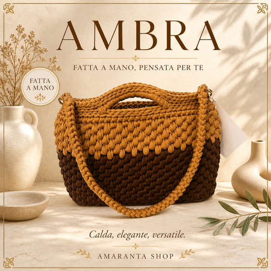 borsa artigianale marrone e miele con tracolla
