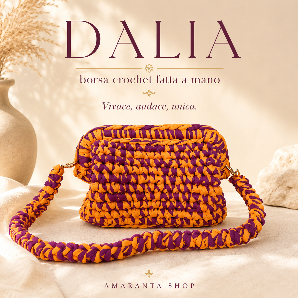 borsa crochet Dalia fatta a mano