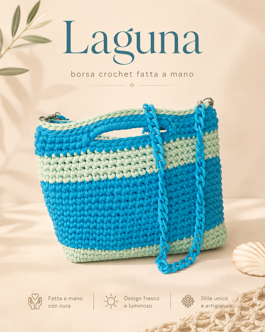 borsa crochet Laguna fatta a mano