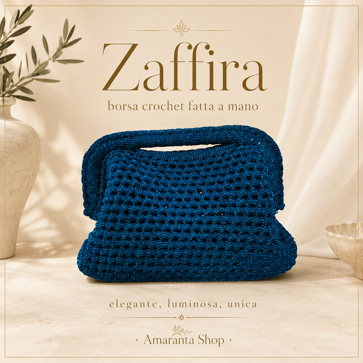 borsa crochet Zaffira fatta a mano