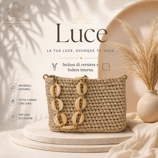 Borsa Crochet “Luce” Fatta a Mano | Eleganza Naturale e Stile Unico
